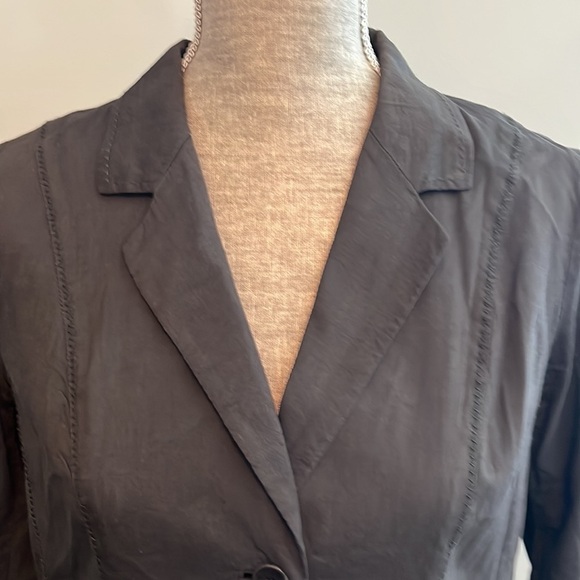 Eileen Fisher Grey Sp Oragnic Linen Button Oversize Jacket Blazer - Picture 2 of 8